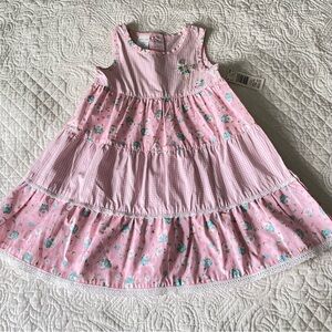 Pink Floral 24M Dress Lace Trim Vintage Wonderkids